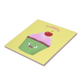 Niedlicher Cupcake Cartoon Fliese (Seite)