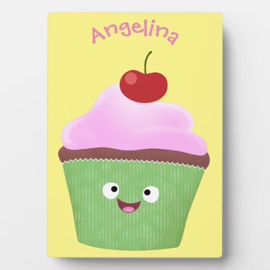 Niedlicher Cupcake Cartoon Fotoplatte (Vorderseite)