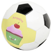 Niedlicher Cupcake Cartoon Fußball (Dreiviertel)
