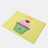 Niedlicher Cupcake Cartoon Fußmatte (Schrägansicht)