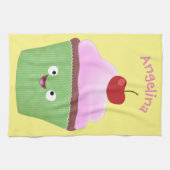 Niedlicher Cupcake Cartoon Geschirrtuch (Horizontal)