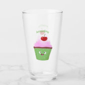 Niedlicher Cupcake Cartoon Glas (Vorderseite)