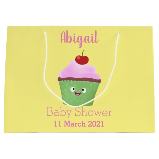 Niedlicher Cupcake Cartoon Große Geschenktüte (Vorderseite)