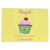Niedlicher Cupcake Cartoon Große Geschenktüte (Rückseite)