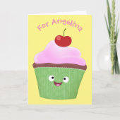 Niedlicher Cupcake Cartoon Karte (Vorderseite)