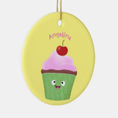 Niedlicher Cupcake Cartoon Keramik Ornament (Rechts)