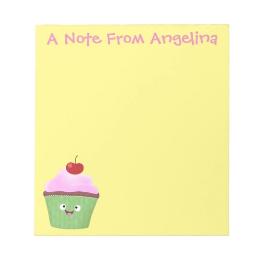 Niedlicher Cupcake Cartoon Notizblock (Vorderseite)