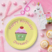 Niedlicher Cupcake Cartoon Pappteller (Party)