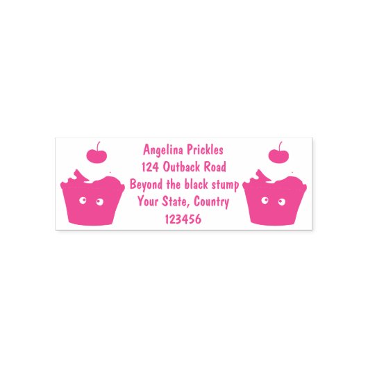 Niedlicher Cupcake Cartoon Permastempel (Design)