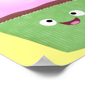 Niedlicher Cupcake Cartoon Poster (Ecke)