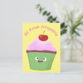 Niedlicher Cupcake Cartoon Postkarte (Stehend Vorderseite)