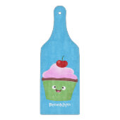 Niedlicher Cupcake Cartoon Schneidebrett (Vorderseite)