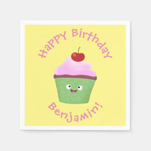 Niedlicher Cupcake Cartoon Serviette