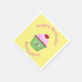 Niedlicher Cupcake Cartoon Serviette (Ecke)