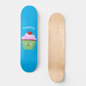 Niedlicher Cupcake Cartoon Skateboard (Vorderseite)