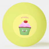 Niedlicher Cupcake Cartoon Tischtennisball (Rückseite)