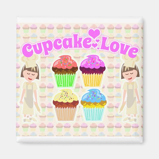 Niedlicher Cupcake Liebe Koch Magnet (Vorne)