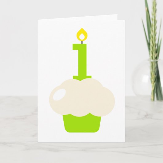 Niedlicher Cupcake mit Birthday Candle Karte (Vorderseite)