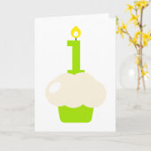 Niedlicher Cupcake mit Birthday Candle Karte (Gelbe Blume)