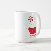 Niedlicher Cupcake Personalisierte Weihnachtsfeier Kaffeetasse (VorderseiteRechts)