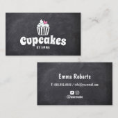 Niedlicher Cupcake Pink Hefe Zuhause Bäckerei Chal Visitenkarte (Vorne/Hinten)