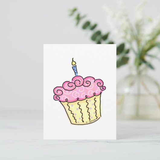 Niedlicher Cupcake Postkarte (Stehend Vorderseite)