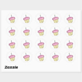 Niedlicher Cupcake Runder Aufkleber (Blatt)