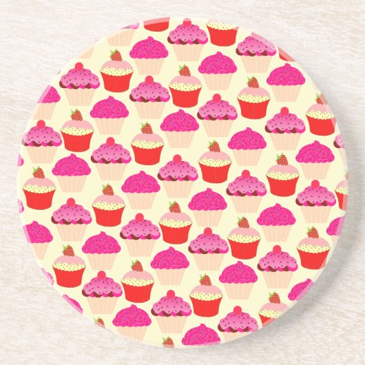 Niedlicher Cupcake Sandstone Drink Untersetzer (Vorne)