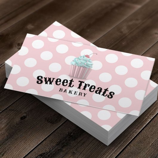 Niedlicher Cupcake Süßigkeiten Leckereien Bäckerei Visitenkarte
