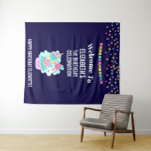 Niedlicher Cupcake und glückliche Eiscreme Geburts Wandteppich (Beispiel (Horizontal))