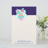 Niedlicher Cupcake und Happy Ice Creme Briefpapier (Stehend Vorderseite)