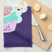 Niedlicher Cupcake und Happy Ice Creme Geschirrtuch (Viertel Falte)