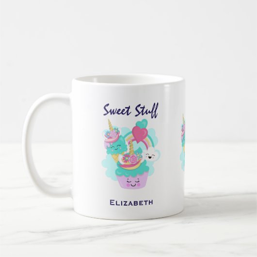 Niedlicher Cupcake und Happy Ice Creme Kaffeetasse (Links)