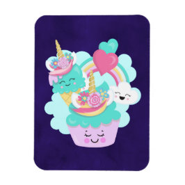 Niedlicher Cupcake und Happy Ice Creme Magnet