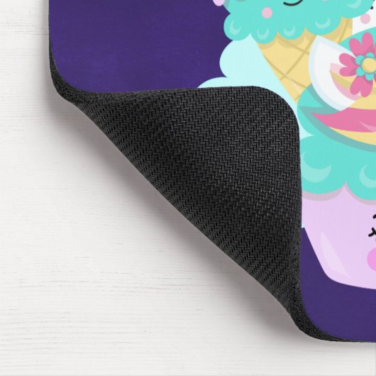 Niedlicher Cupcake und Happy Ice Creme Mousepad (Ecke)