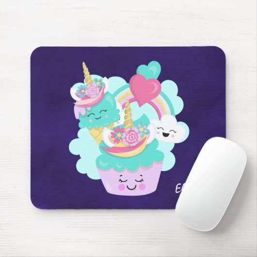 Niedlicher Cupcake und Happy Ice Creme Mousepad (Mit Mouse)