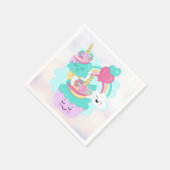 Niedlicher Cupcake und Happy Ice Creme Serviette (Ecke)
