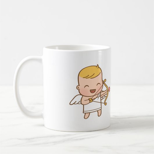 Niedlicher Cupid Bow Shoots Liebe Arrow Valentinst Kaffeetasse (Links)