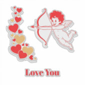 Niedlicher Cupid mit Bogen und Pfeil Aufkleber (Vorderseite)