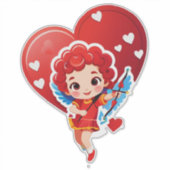 Niedlicher Cupid mit Bogen und Pfeil Aufkleber (Vorderseite)