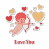 Niedlicher Cupid mit Bogen und Pfeil Aufkleber (Vorderseite)