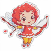 Niedlicher Cupid mit Bogen und Pfeil Aufkleber (Vorderseite)