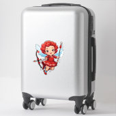 Niedlicher Cupid mit Bogen und Pfeil Aufkleber (Koffer)