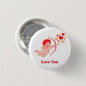 Niedlicher Cupid mit Bogen und Pfeil Button (Vorne & Hinten)