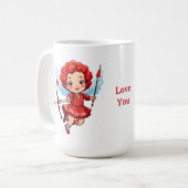 Niedlicher Cupid mit Bogen und Pfeil Kaffeetasse (Vorderseite Links)