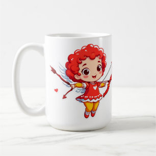Niedlicher Cupid mit Bogen und Pfeil Kaffeetasse