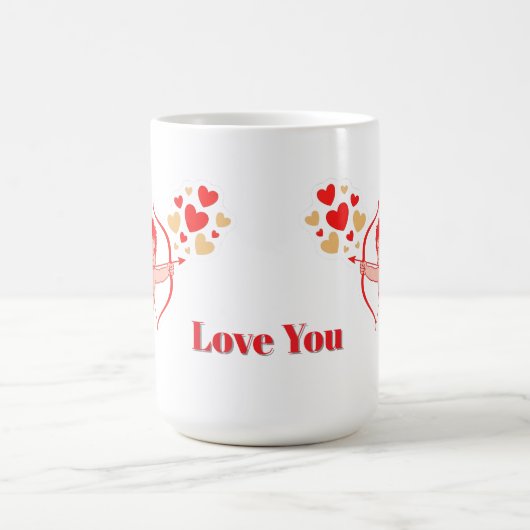 Niedlicher Cupid mit Bogen und Pfeil Kaffeetasse (Mittel)