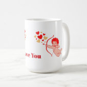 Niedlicher Cupid mit Bogen und Pfeil Kaffeetasse (VorderseiteRechts)