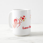 Niedlicher Cupid mit Bogen und Pfeil Kaffeetasse (Vorderseite Links)