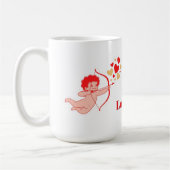 Niedlicher Cupid mit Bogen und Pfeil Kaffeetasse (Links)